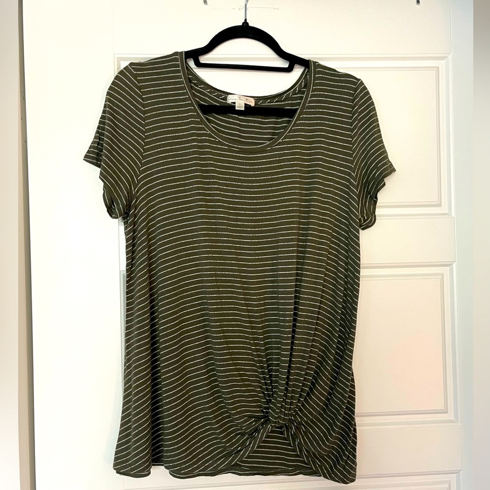 Green and White striped blouse size Large - Stitch Fix
